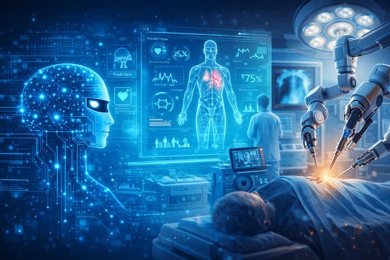 AI in Healthcare: From Disease Prediction to Surgery
